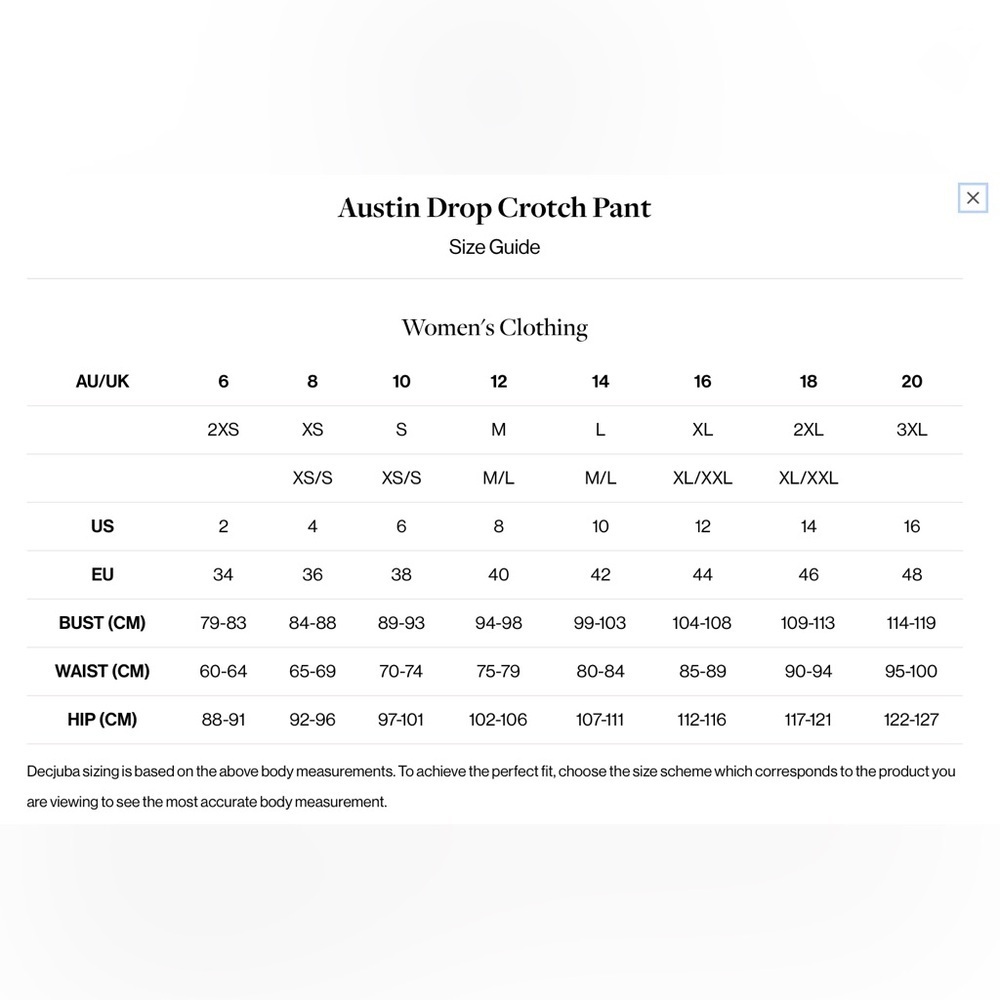 NWOT - Decjuba Austin Drop Crotch Pant - Size 2 (AU 6) - Picture 5 of 5